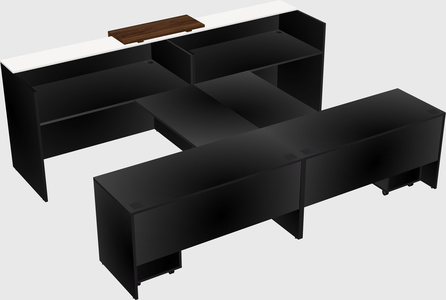 Shared u-shaped reception desks