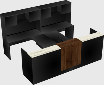 Shared u-shaped reception desks