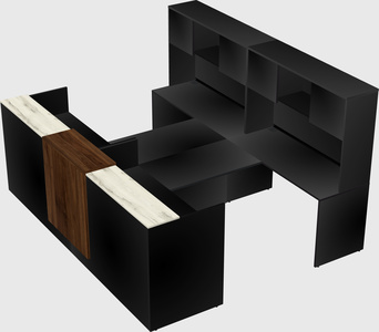 Shared u-shaped reception desks