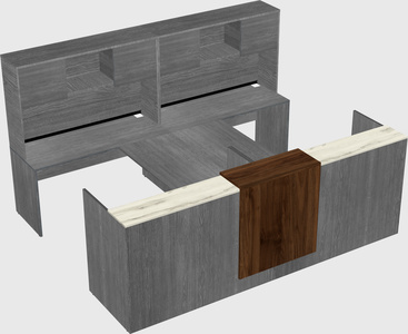Shared u-shaped reception desks