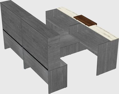 Shared u-shaped reception desks