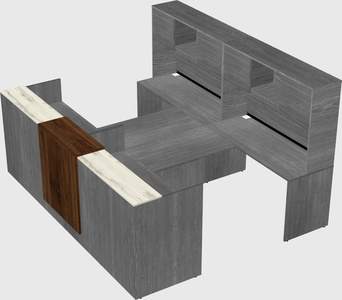 Shared u-shaped reception desks