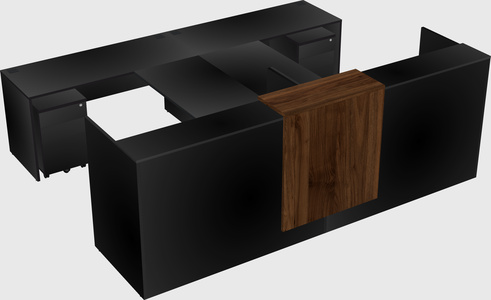 Shared u-shaped reception desks