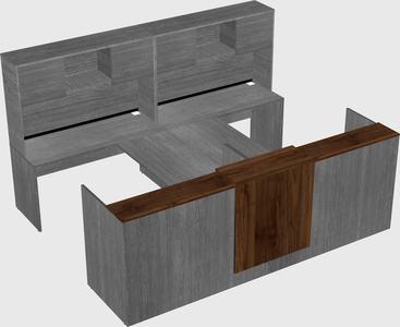 Shared u-shaped reception desks
