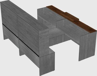 Shared u-shaped reception desks
