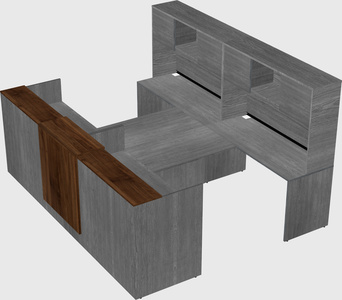 Shared u-shaped reception desks