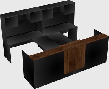 Shared u-shaped reception desks