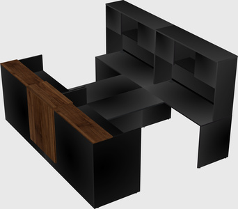 Shared u-shaped reception desks