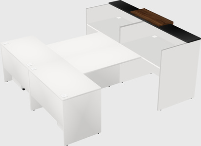 Shared u-shaped reception desks