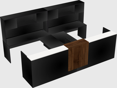 Shared u-shaped reception desks