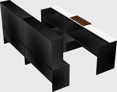 Shared u-shaped reception desks