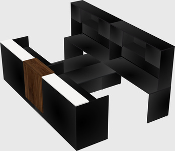 Shared u-shaped reception desks