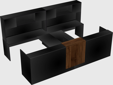Shared u-shaped reception desks