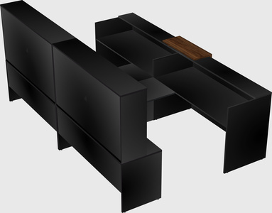 Shared u-shaped reception desks