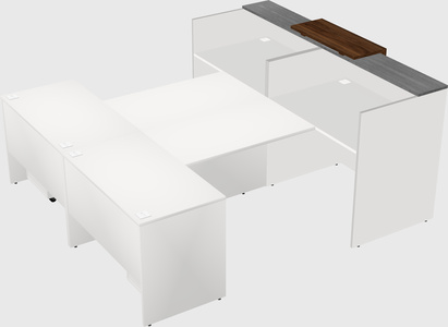 Shared u-shaped reception desks