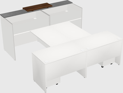 Shared u-shaped reception desks