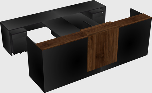 Shared u-shaped reception desks