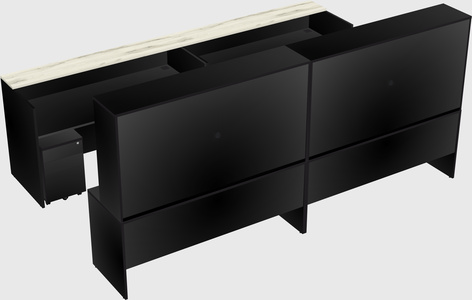 Shared u-shaped reception desks