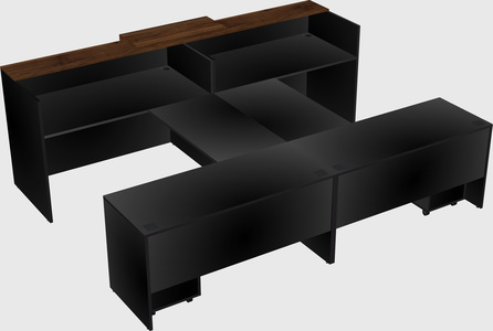 Shared u-shaped reception desks