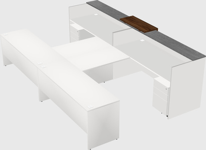 Shared u-shaped reception desks