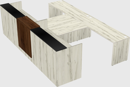 Shared u-shaped reception desks