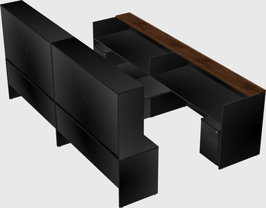 Shared u-shaped reception desks