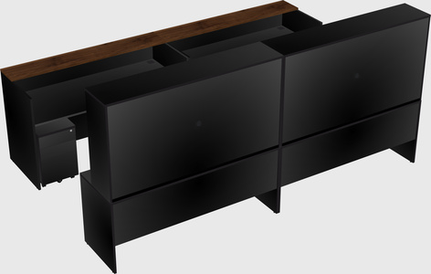 Shared u-shaped reception desks