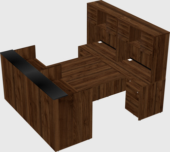 Shared u-shaped reception desks