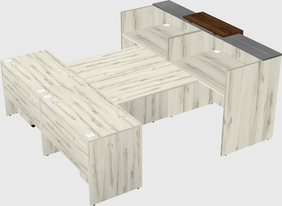 Shared u-shaped reception desks