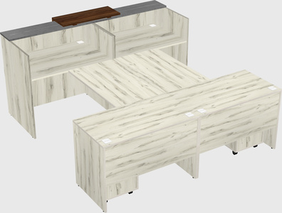 Shared u-shaped reception desks
