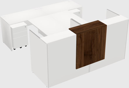 Shared u-shaped reception desks