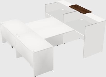 Shared u-shaped reception desks