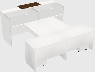 Shared u-shaped reception desks