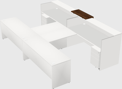 Shared u-shaped reception desks