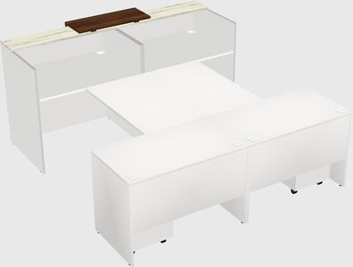 Shared u-shaped reception desks