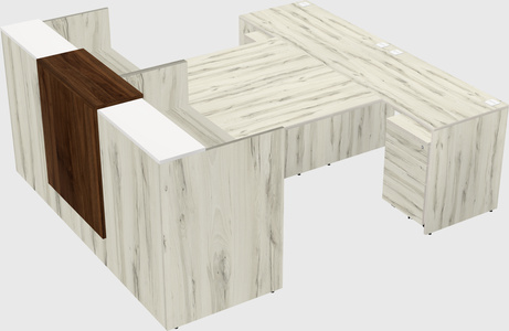 Shared u-shaped reception desks