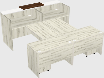 Shared u-shaped reception desks