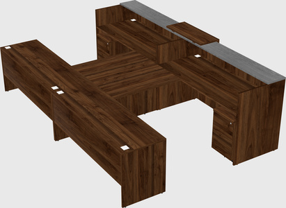 Shared u-shaped reception desks