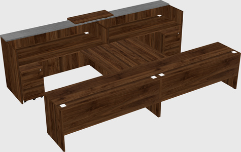 Shared u-shaped reception desks