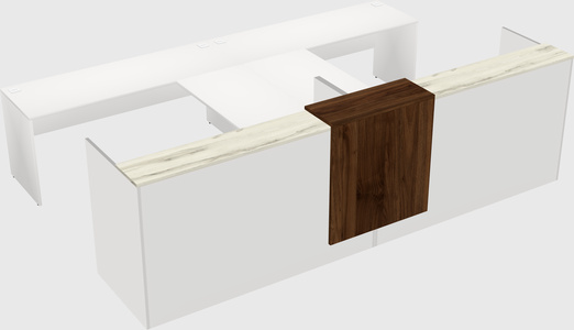 Shared u-shaped reception desks