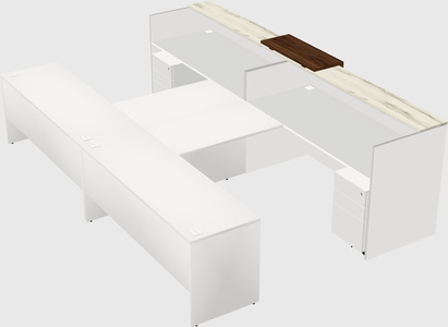 Shared u-shaped reception desks