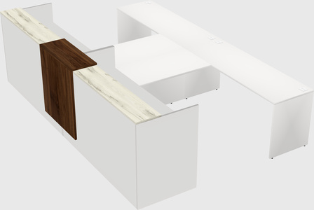 Shared u-shaped reception desks