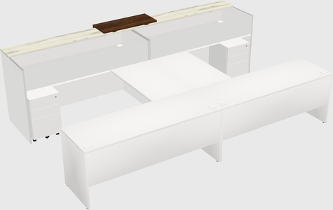 Shared u-shaped reception desks