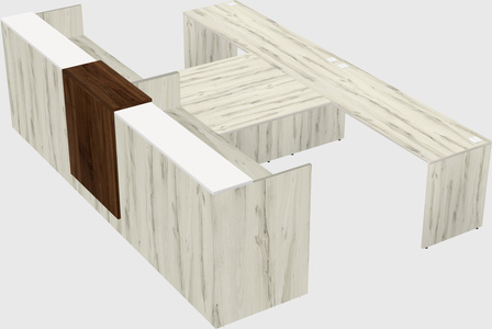 Shared u-shaped reception desks