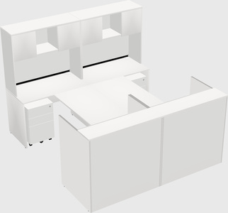 Shared u-shaped reception desks