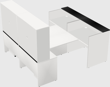 Shared u-shaped reception desks