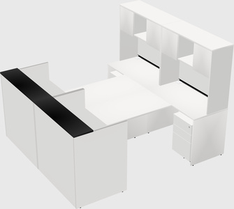 Shared u-shaped reception desks
