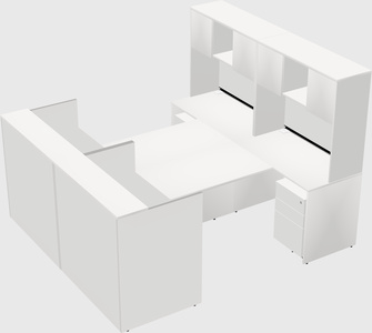 Shared u-shaped reception desks