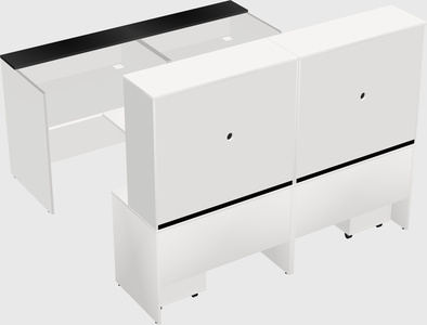 Shared u-shaped reception desks