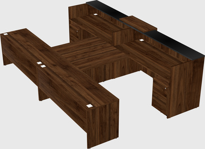 Shared u-shaped reception desks